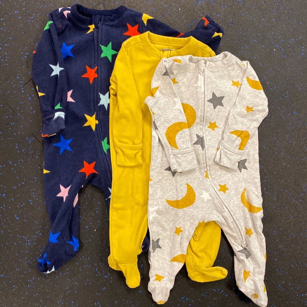 Bundle of Old Navy 3-6 month double zipper sleepers
